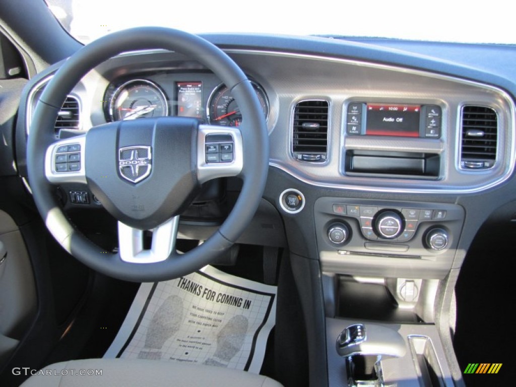 2012 Charger SXT - Bright White / Black/Light Frost Beige photo #10