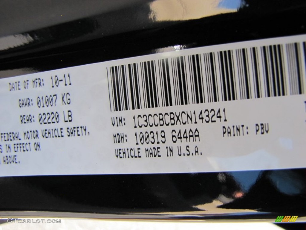 2012 200 Color Code PBV for Blackberry Pearl Coat Photo #56084978