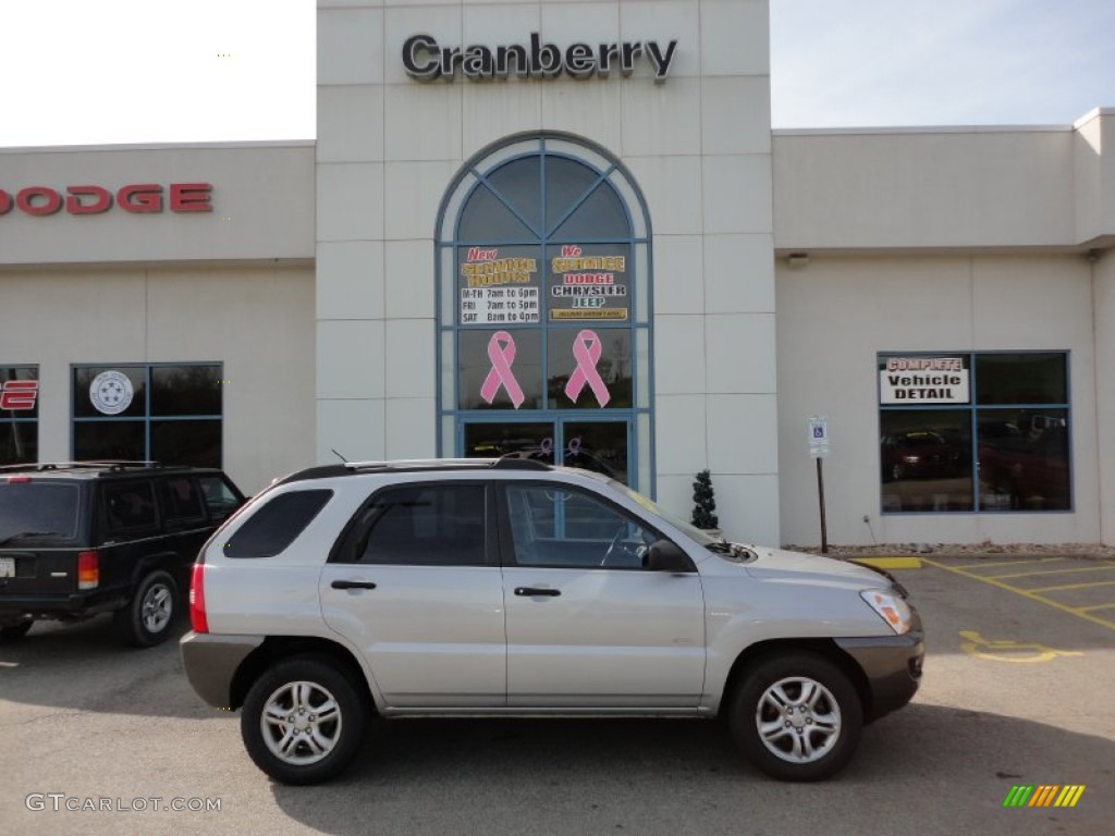 2007 Sportage LX V6 4WD - Satin Silver / Beige photo #1