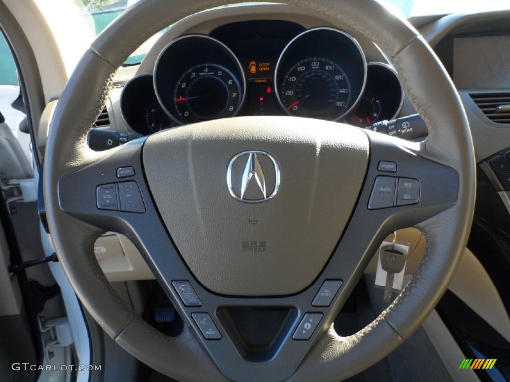 2008 Acura MDX Sport Taupe Steering Wheel Photo #56089363
