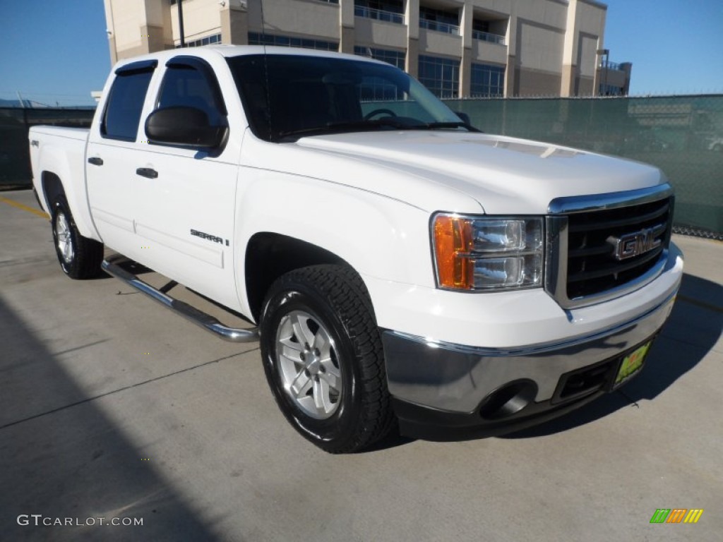 2008 Sierra 1500 SLE Crew Cab 4x4 - Summit White / Ebony photo #1