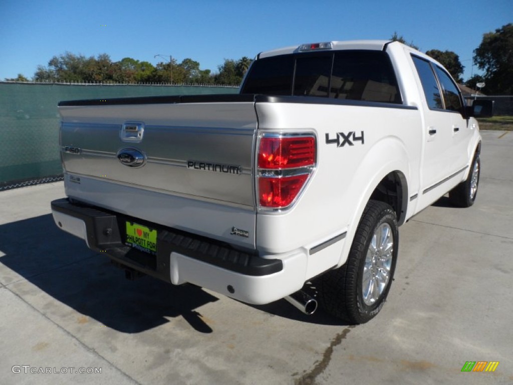 2010 F150 Platinum SuperCrew 4x4 - White Platinum Metallic Tri Coat / Medium Stone Leather/Sienna Brown photo #3