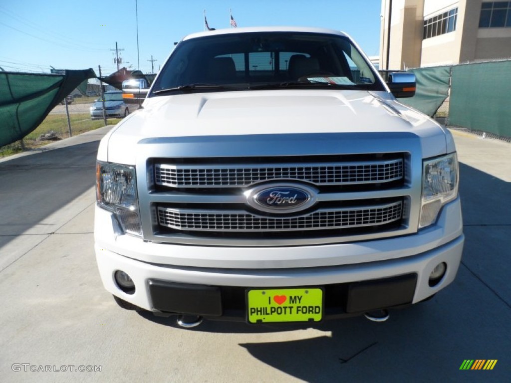 2010 F150 Platinum SuperCrew 4x4 - White Platinum Metallic Tri Coat / Medium Stone Leather/Sienna Brown photo #8