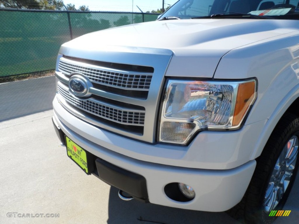 2010 F150 Platinum SuperCrew 4x4 - White Platinum Metallic Tri Coat / Medium Stone Leather/Sienna Brown photo #11