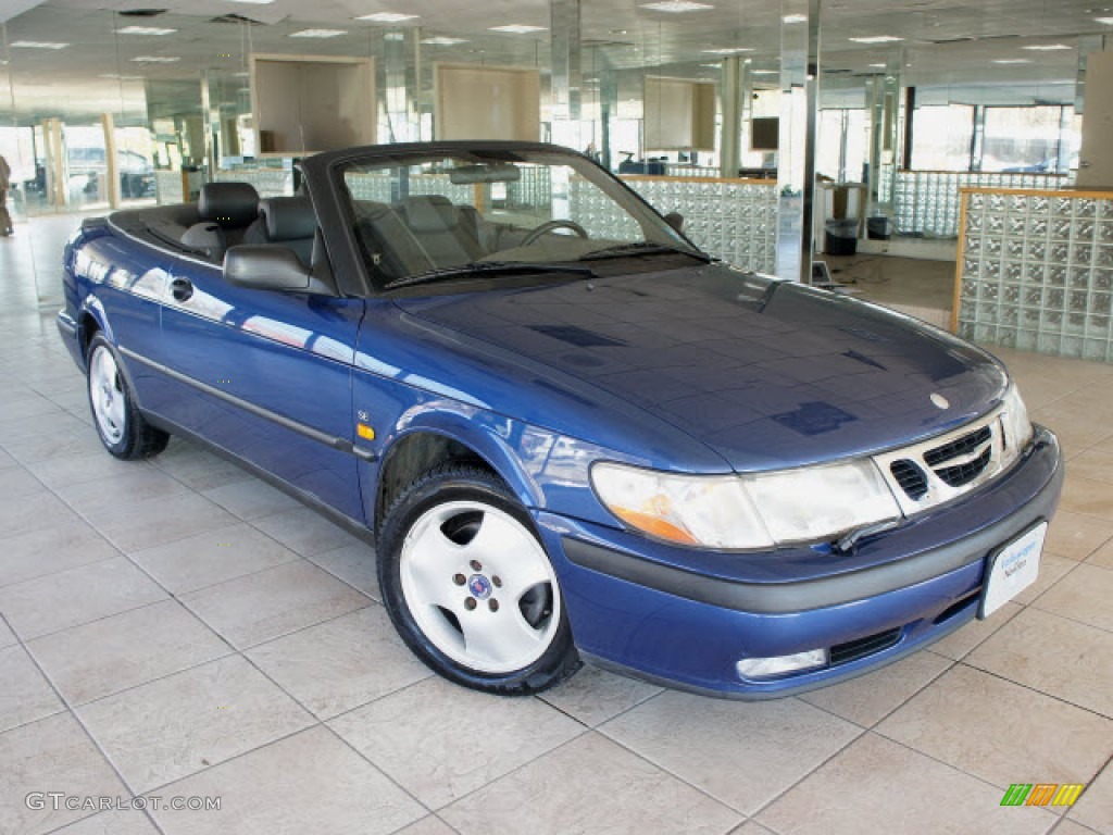 1999 9-3 SE Convertible - Cosmic Blue Metallic / Medium Gray photo #1
