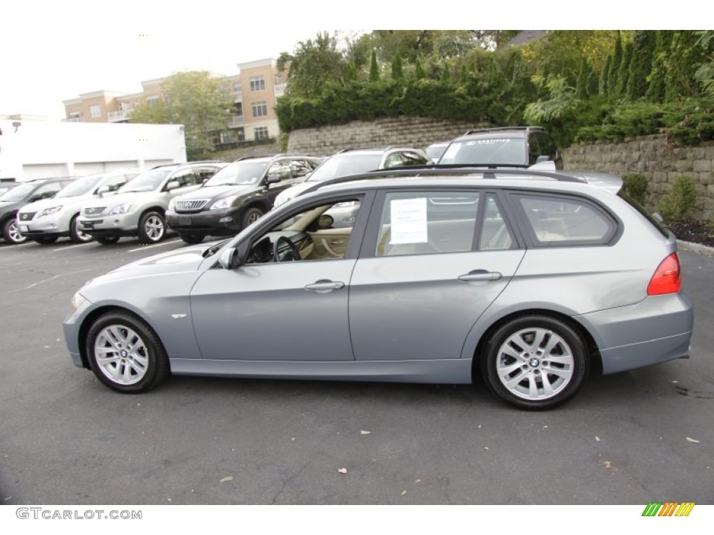 2007 3 Series 328xi Wagon - Arctic Metallic / Cream Beige photo #11