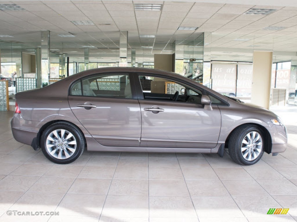 2011 Civic EX Sedan - Urban Titanium Metallic / Beige photo #1