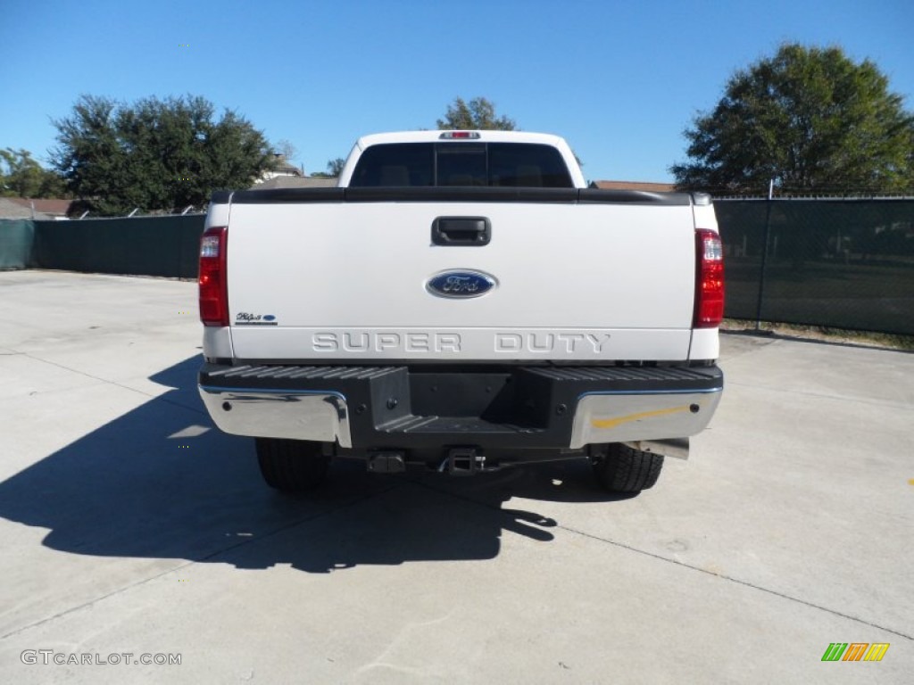 2012 F350 Super Duty Lariat Crew Cab 4x4 - White Platinum Metallic Tri-Coat / Adobe photo #4