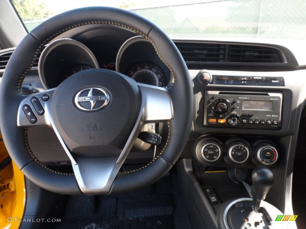 2012 Scion tC Release Series 7.0 RS Black/Yellow Steering Wheel Photo #56096048