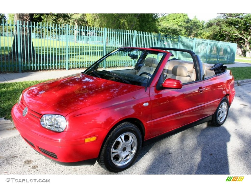 2001 Cabrio GLX - Tornado Red / Beige photo #16