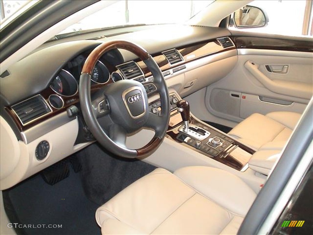 Linen Beige Valcona Leather Interior 2009 Audi A8 L 4.2 quattro Photo #56103236