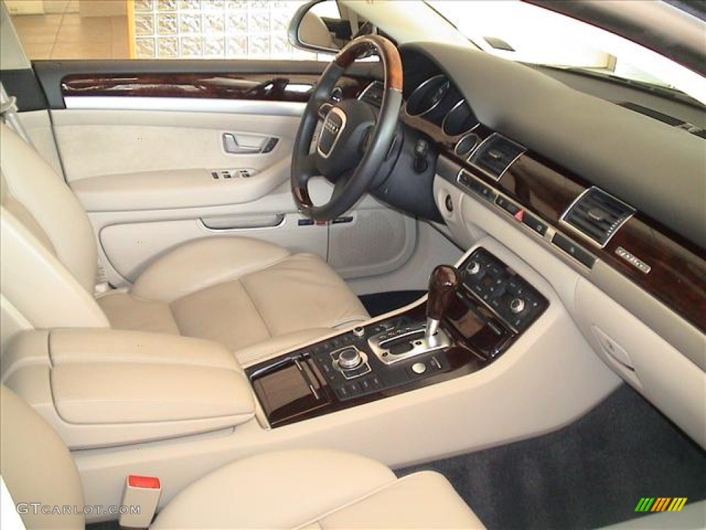 Linen Beige Valcona Leather Interior 2009 Audi A8 L 4.2 quattro Photo #56103395