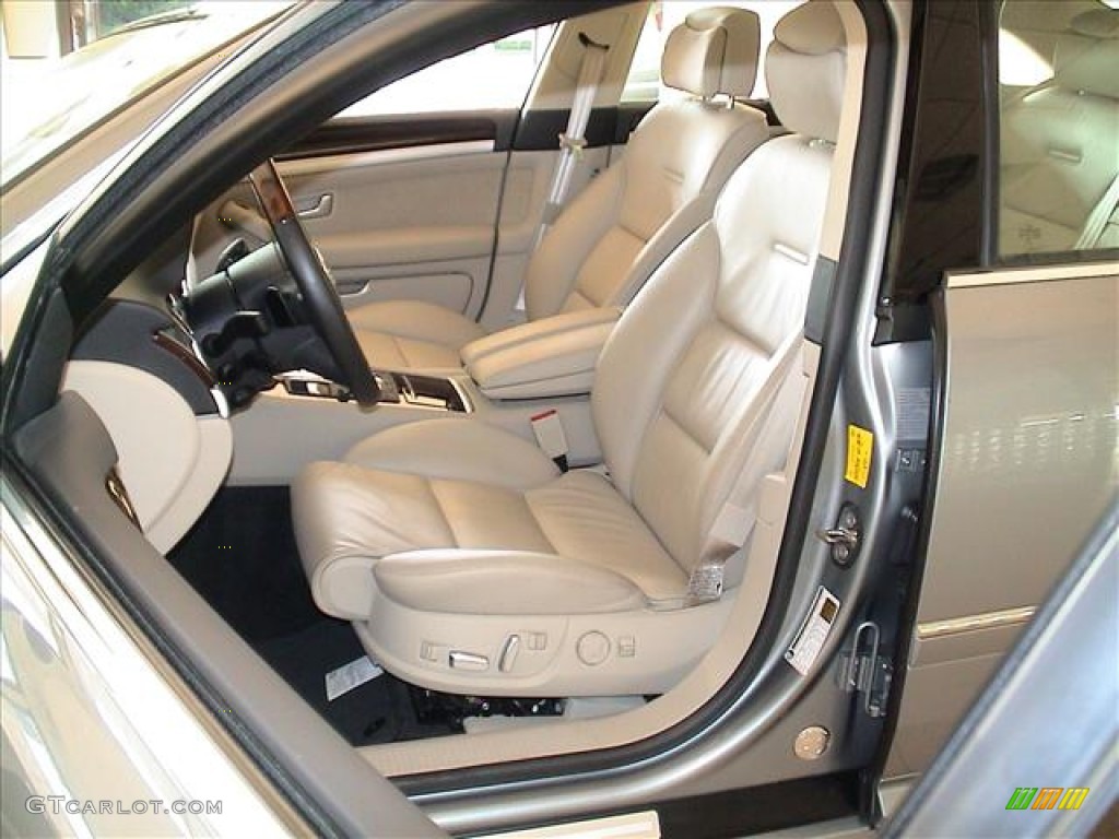 Linen Beige Valcona Leather Interior 2009 Audi A8 L 4.2 quattro Photo #56103421