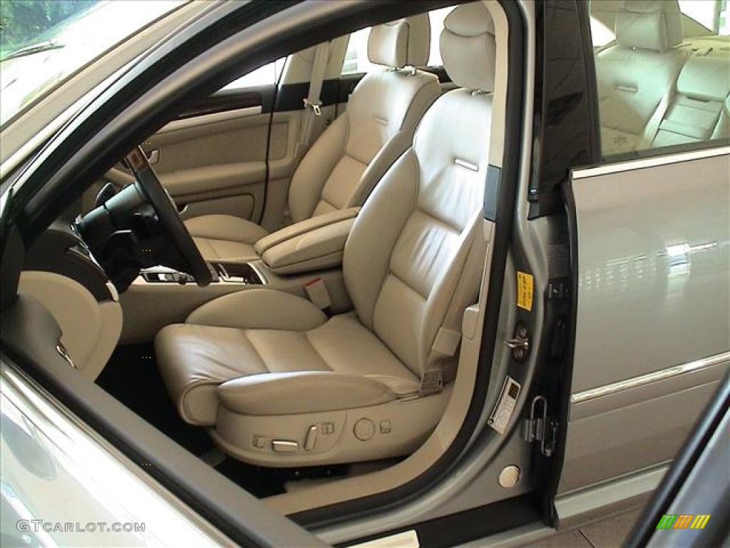 Linen Beige Valcona Leather Interior 2009 Audi A8 L 4.2 quattro Photo #56103431