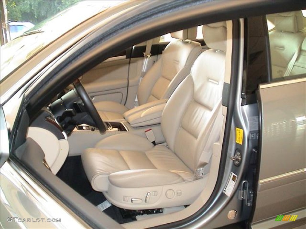 Linen Beige Valcona Leather Interior 2009 Audi A8 L 4.2 quattro Photo #56103434