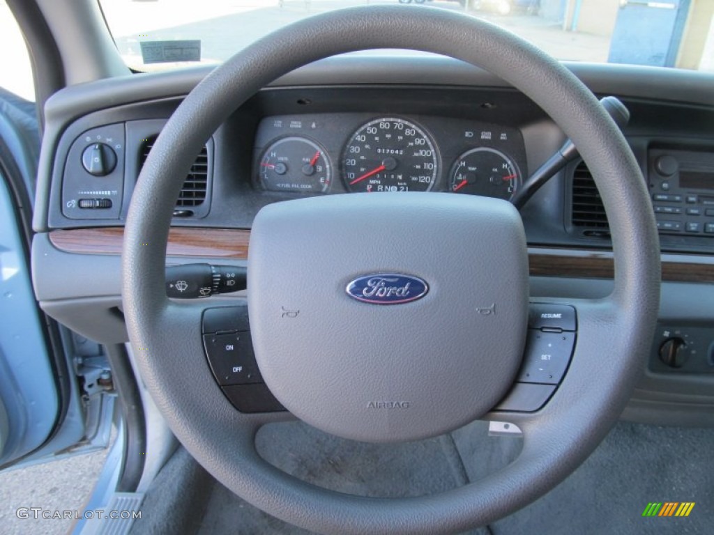 2005 Ford Crown Victoria Standard Crown Victoria Model Light Flint Steering Wheel Photo #56104991