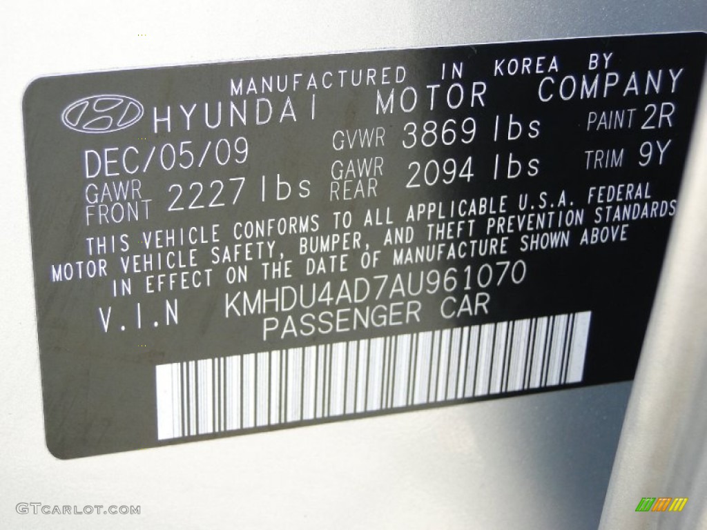 2010 Elantra GLS - Liquid Silver / Gray photo #36