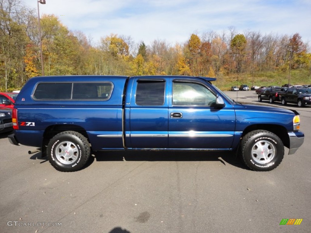 Indigo Blue Metallic 2001 GMC Sierra 1500 SLE Extended Cab 4x4 Exterior Photo #56109059