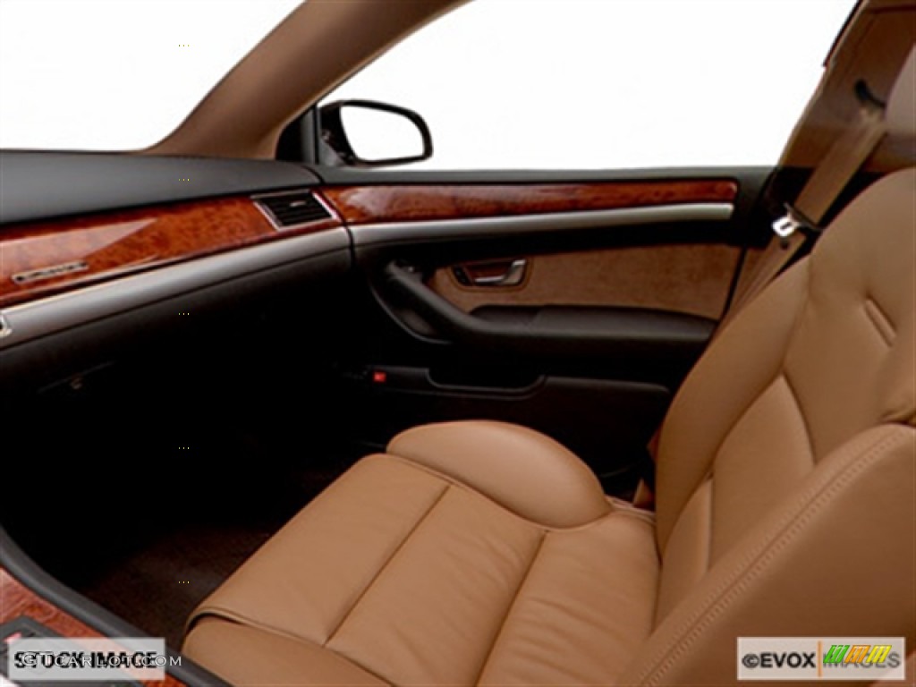 Black/Amaretto Interior 2007 Audi A8 L 4.2 quattro Photo #56110754