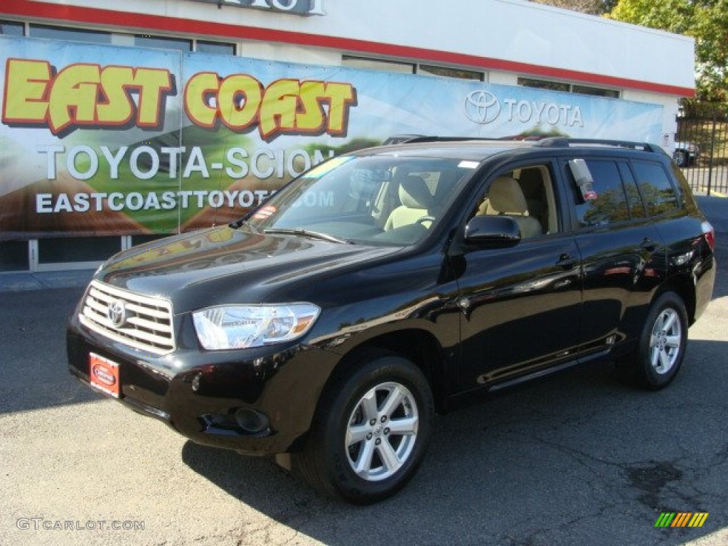 2010 Highlander V6 4WD - Black / Sand Beige photo #3