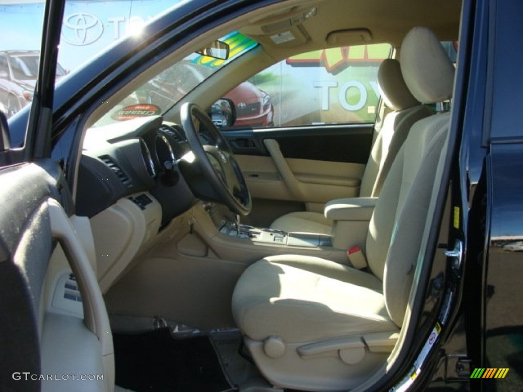 2010 Highlander V6 4WD - Black / Sand Beige photo #7