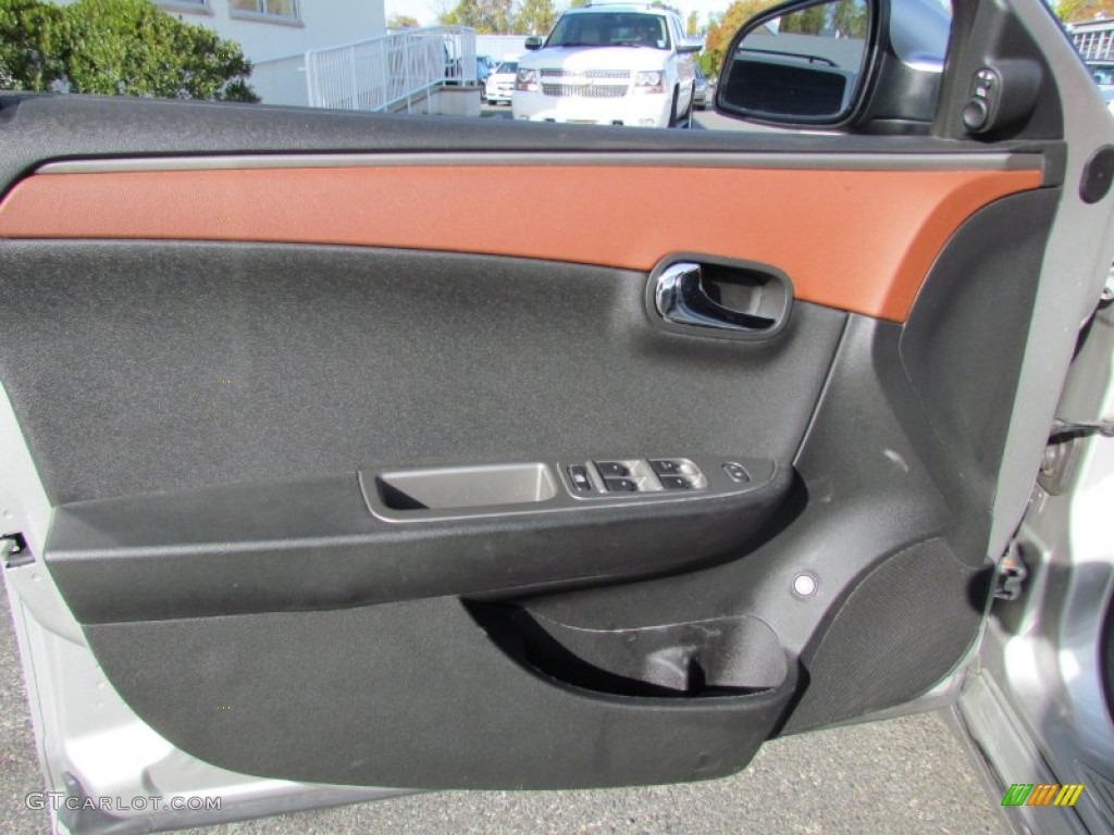 2008 Chevrolet Malibu LTZ Sedan Ebony/Brick Red Door Panel Photo #56113653