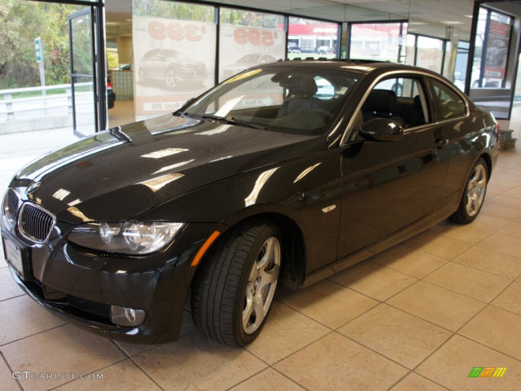 2009 3 Series 328i Coupe - Jet Black / Black photo #7