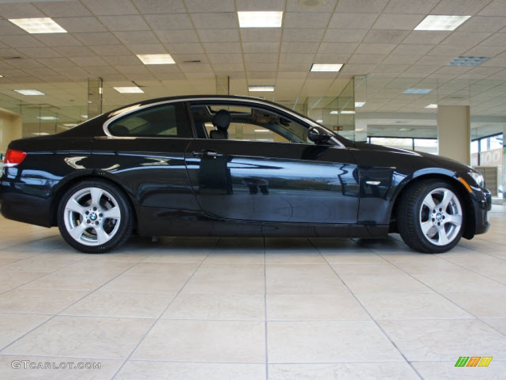 2009 3 Series 328i Coupe - Jet Black / Black photo #9