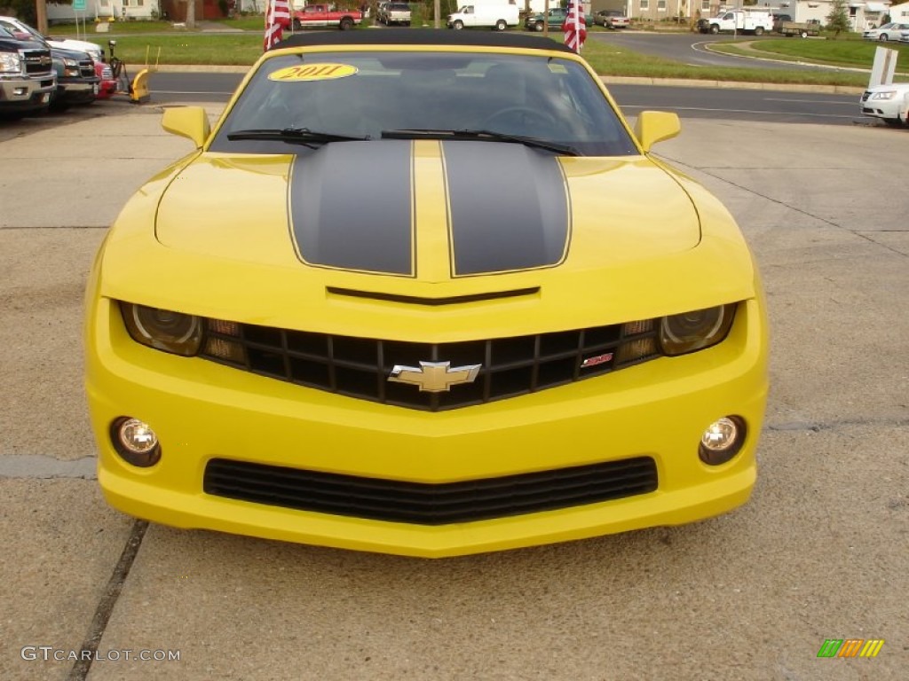 2011 Camaro SS/RS Convertible - Rally Yellow / Gray photo #2