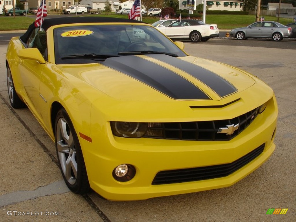2011 Camaro SS/RS Convertible - Rally Yellow / Gray photo #3