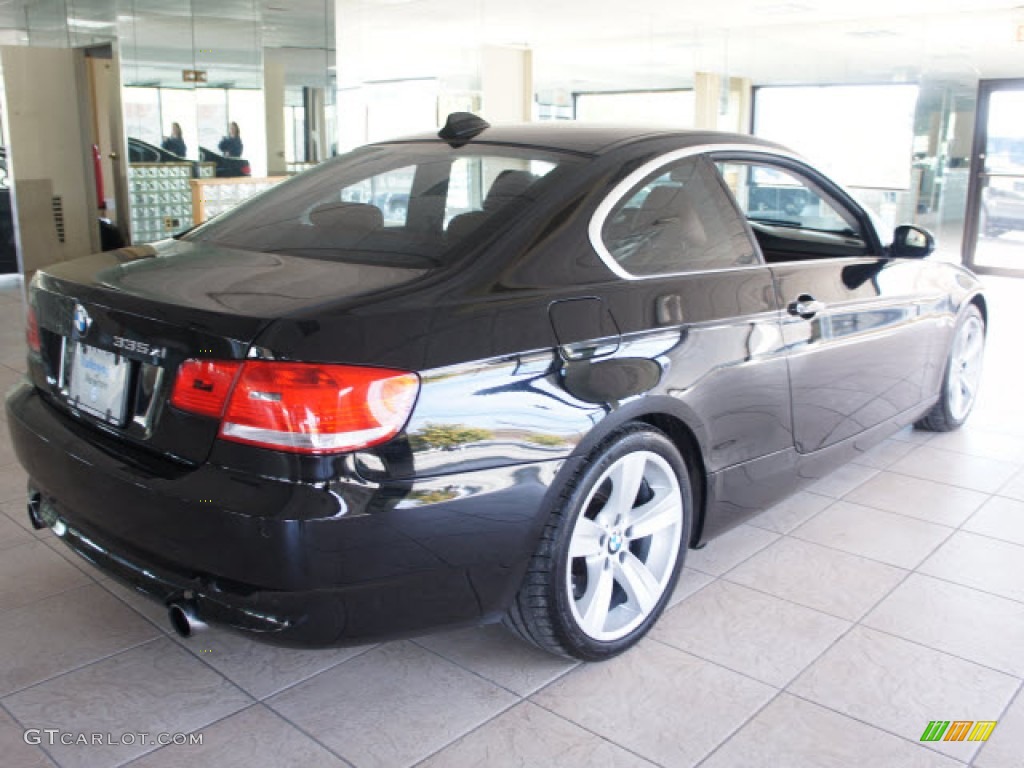 2008 3 Series 335xi Coupe - Jet Black / Saddle Brown/Black photo #3