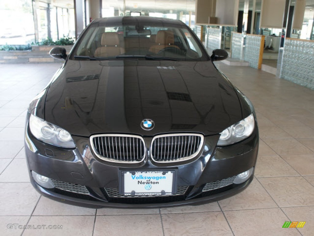 2008 3 Series 335xi Coupe - Jet Black / Saddle Brown/Black photo #8