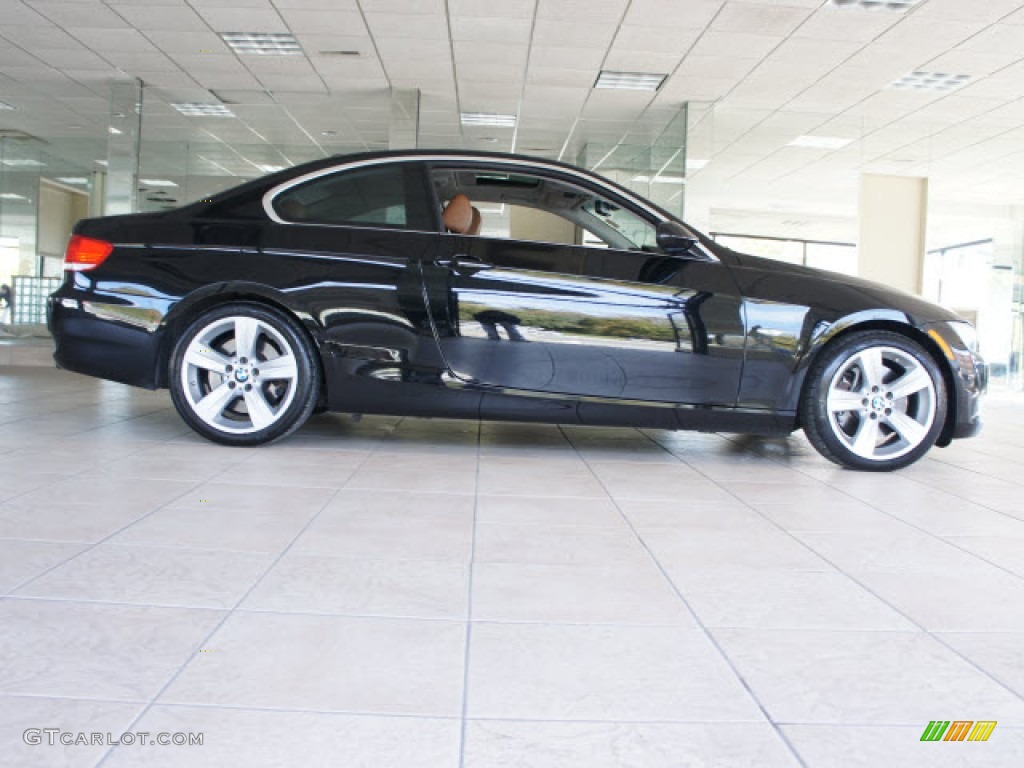 2008 3 Series 335xi Coupe - Jet Black / Saddle Brown/Black photo #9