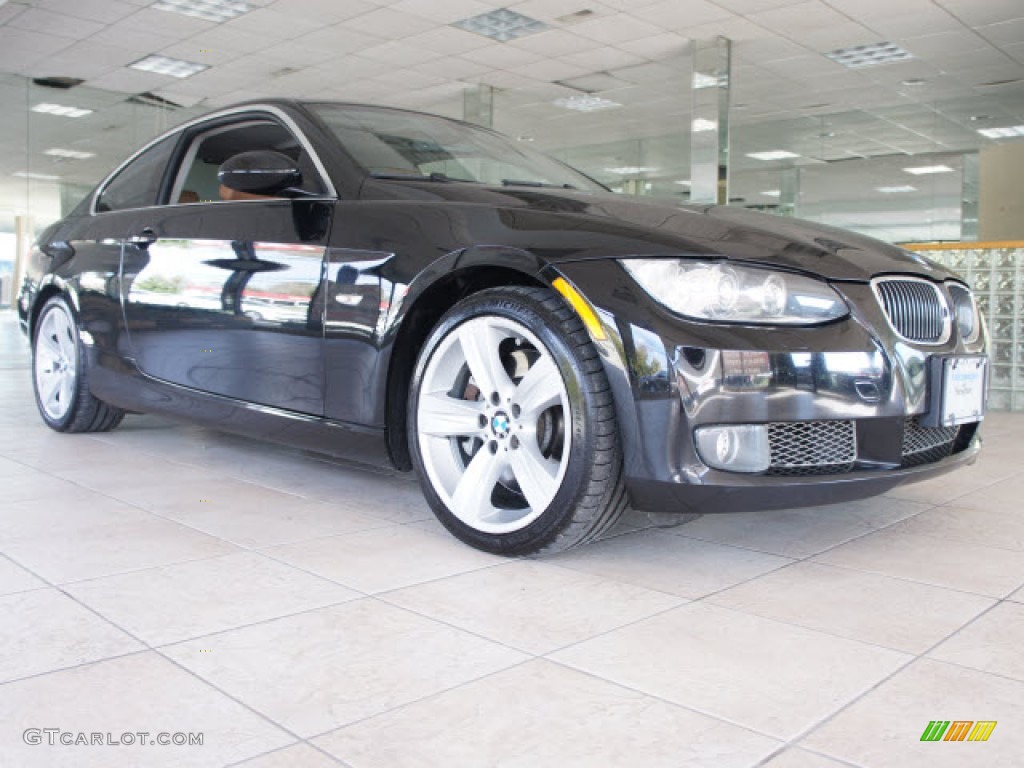 2008 3 Series 335xi Coupe - Jet Black / Saddle Brown/Black photo #10