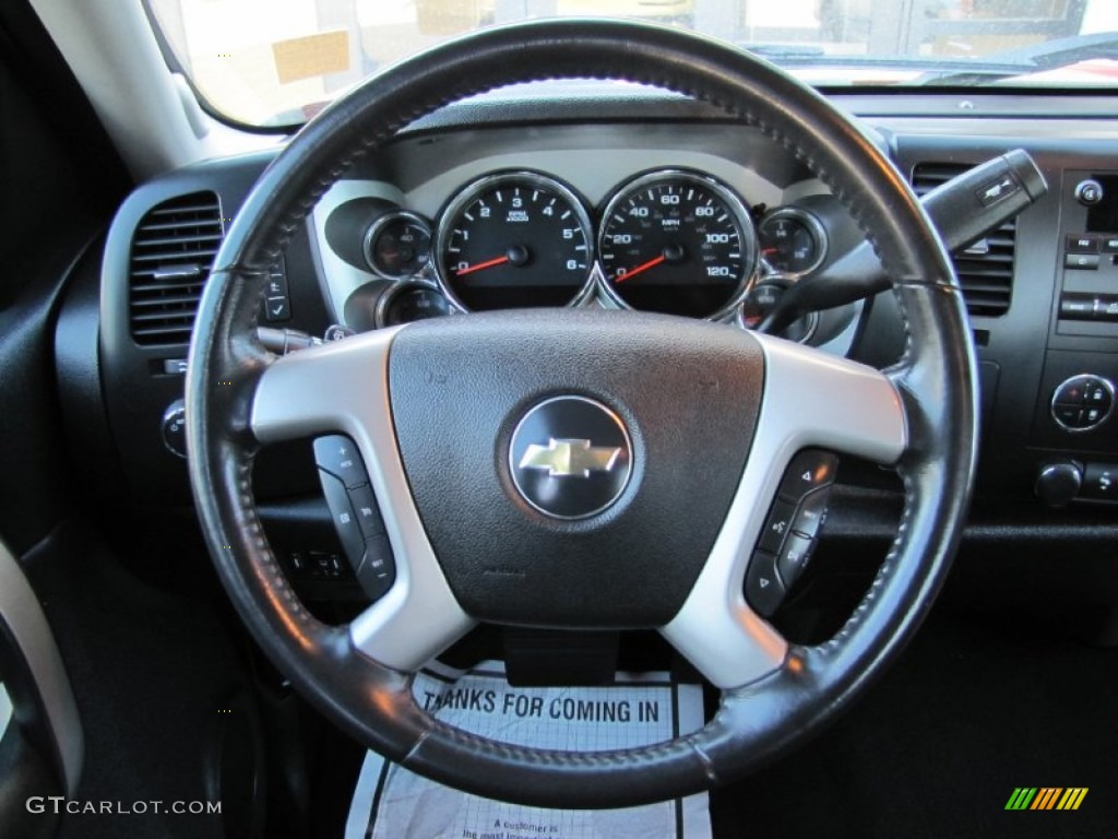 2008 Chevrolet Silverado 1500 LT Crew Cab 4x4 Ebony Steering Wheel Photo #56119621