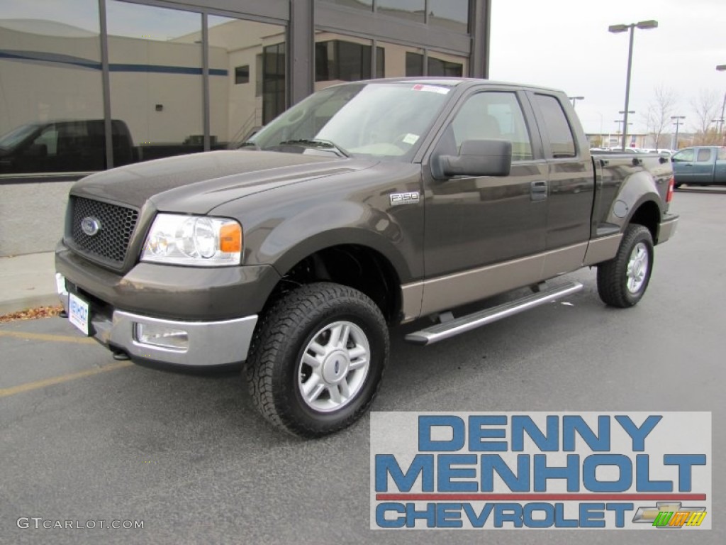 2005 F150 XLT SuperCab 4x4 - Dark Stone Metallic / Tan photo #1