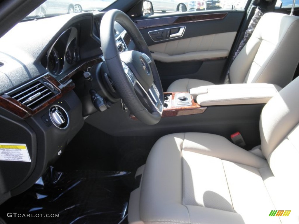 Almond/Black Interior 2012 Mercedes-Benz E 350 Sedan Photo #56120015