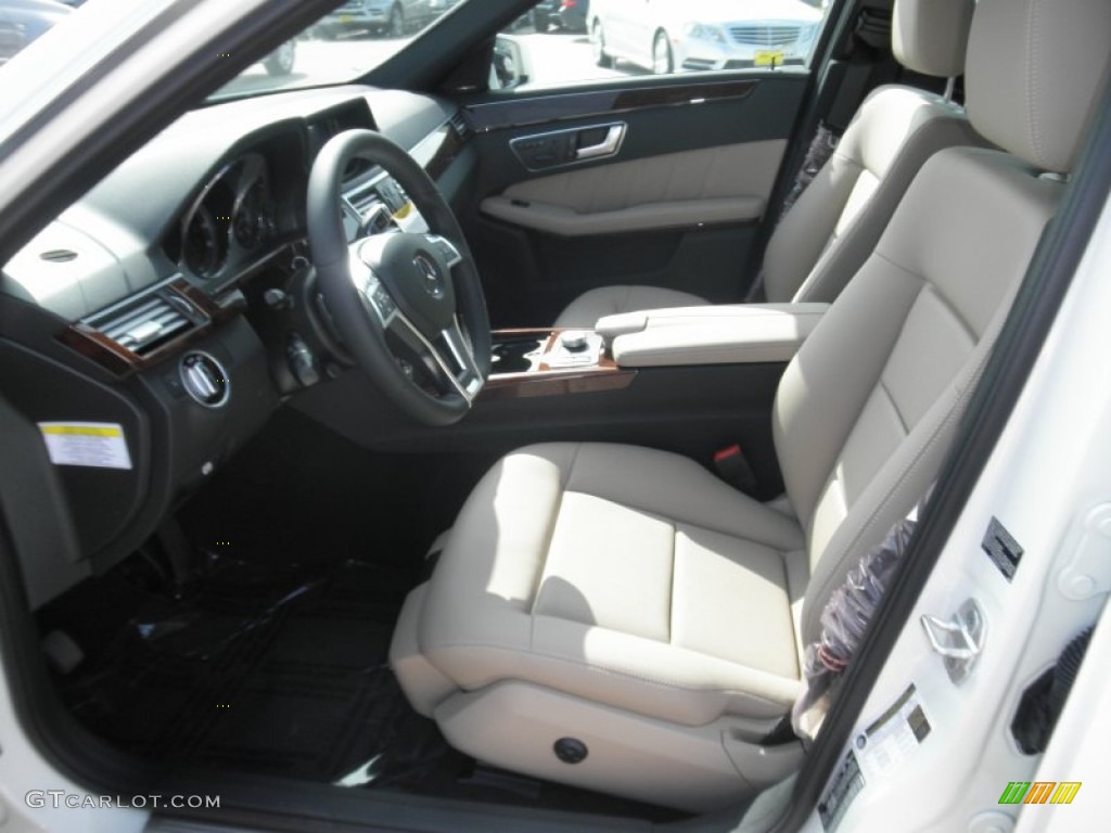 Almond/Black Interior 2012 Mercedes-Benz E 350 Sedan Photo #56120102