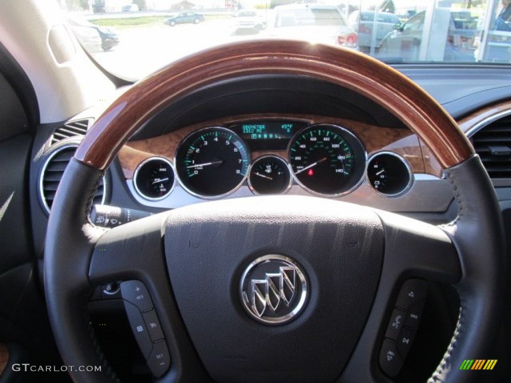 2012 Buick Enclave AWD Ebony Steering Wheel Photo #56120699