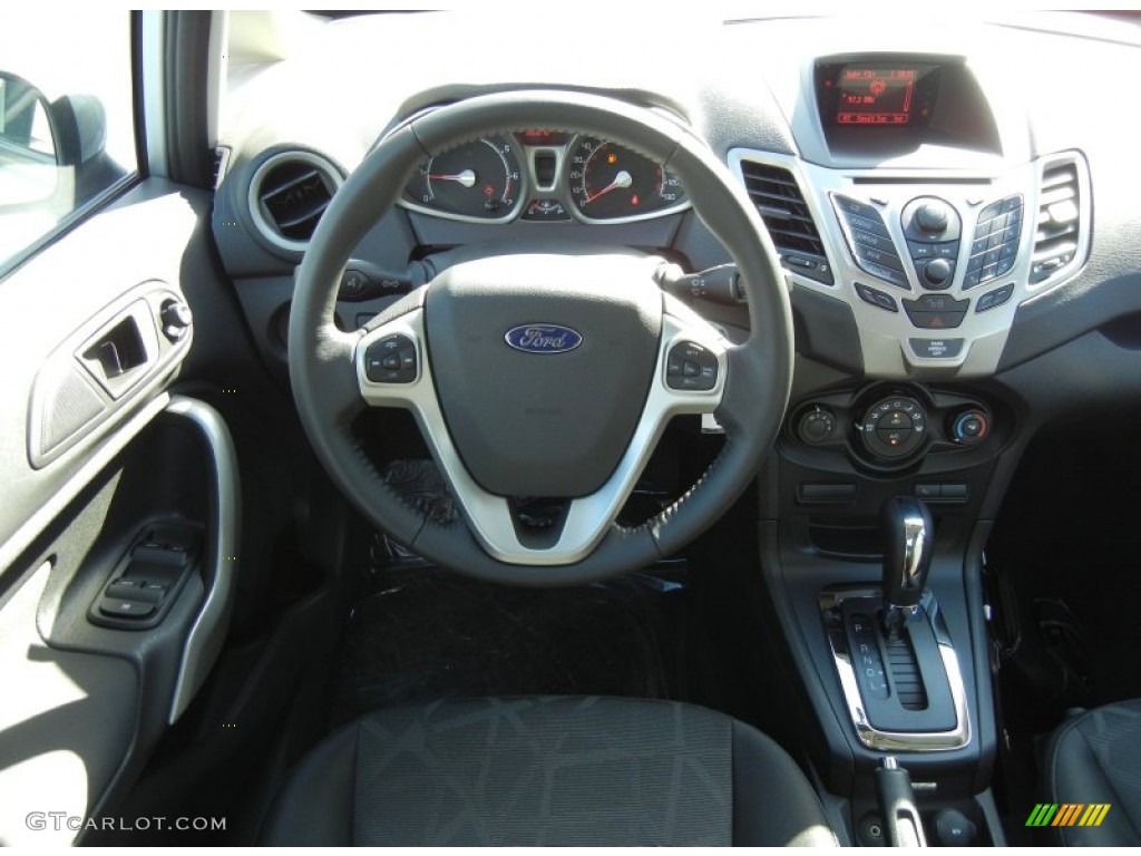 2012 Ford Fiesta SEL Sedan Charcoal Black Dashboard Photo #56125748