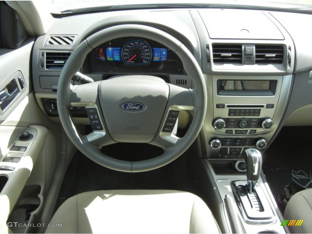 2012 Ford Fusion Hybrid Medium Light Stone Dashboard Photo #56126453