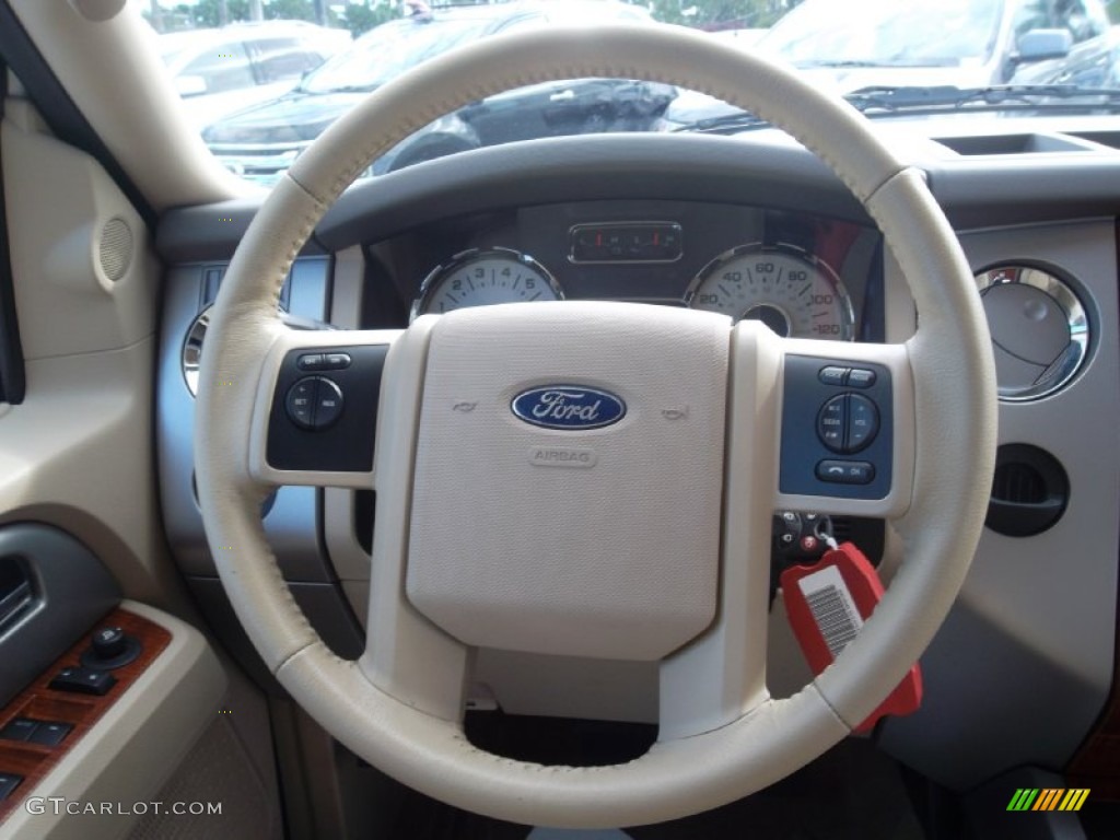 2010 Ford Expedition Eddie Bauer Camel Steering Wheel Photo #56128499