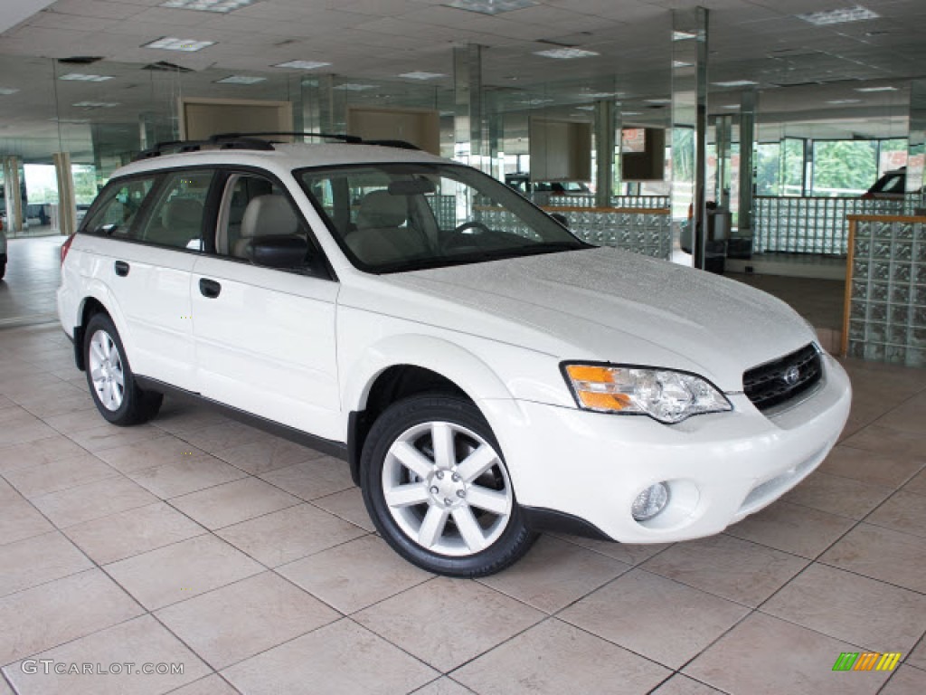 2006 Outback 2.5i Wagon - Satin White Pearl / Taupe photo #1