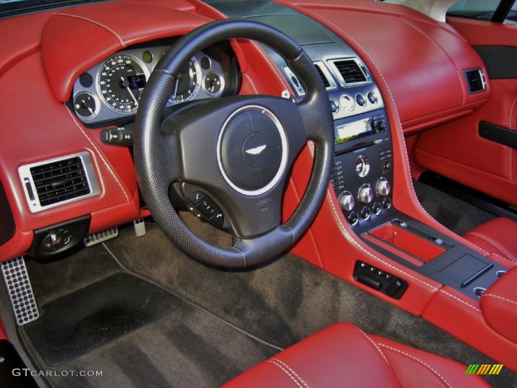 2008 Aston Martin V8 Vantage Roadster Chancellor Red Steering Wheel Photo #56129093