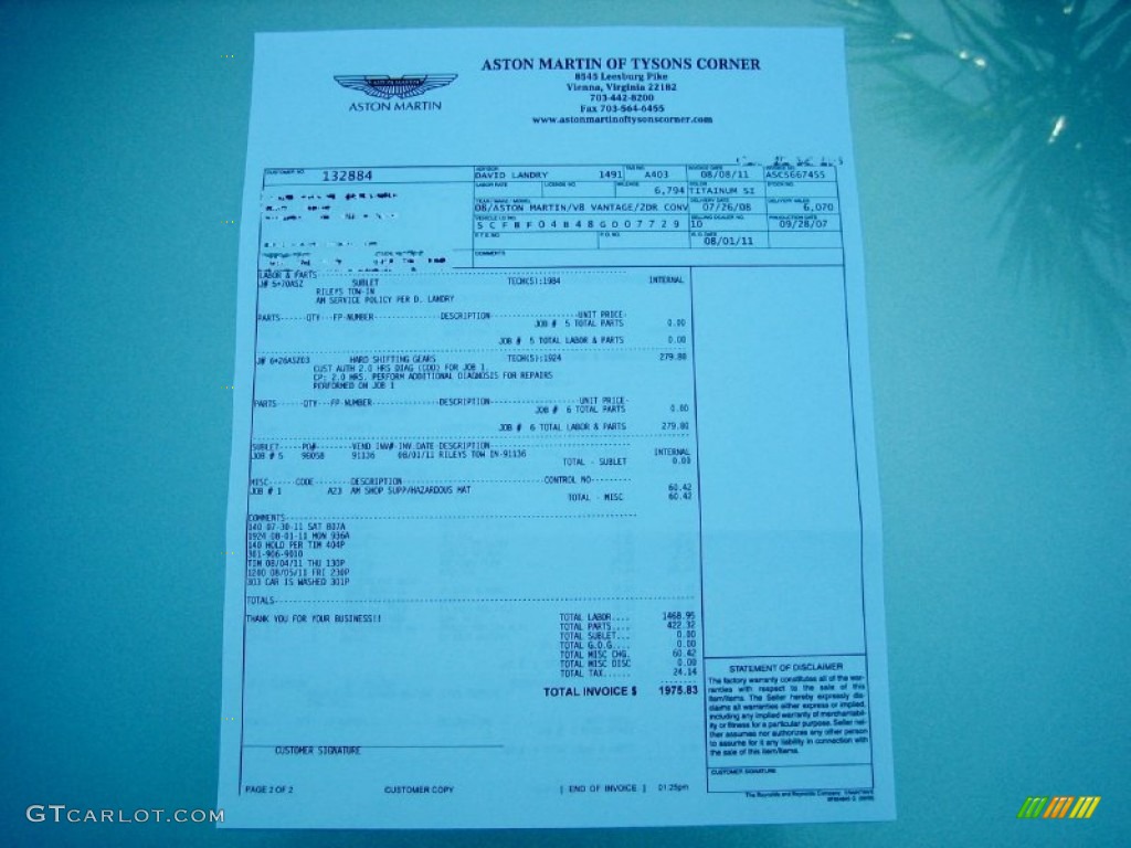 2008 Aston Martin V8 Vantage Roadster Books/Manuals Photo #56129315