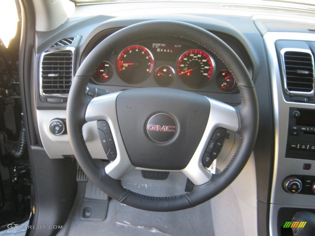 2012 GMC Acadia SL Light Titanium Steering Wheel Photo #56130527