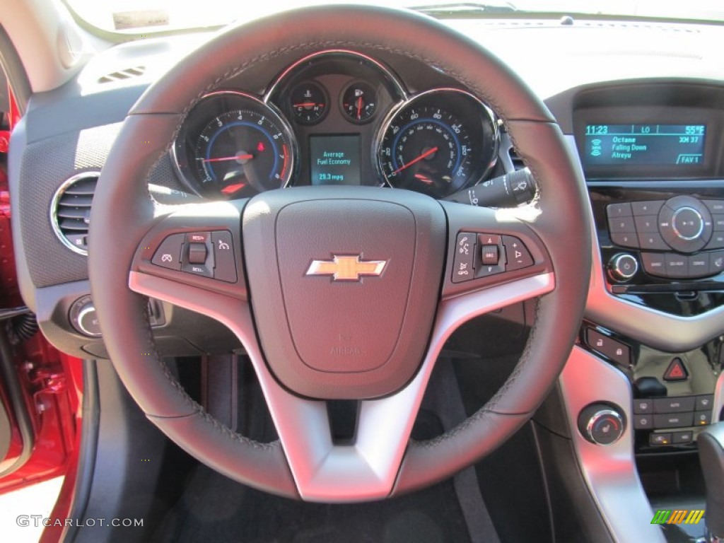 2012 Chevrolet Cruze LTZ/RS Jet Black Steering Wheel Photo #56130680