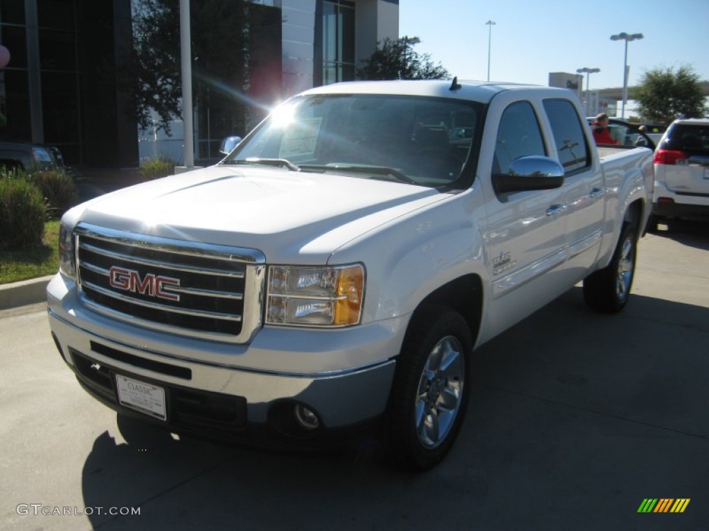 2012 Sierra 1500 SLE Crew Cab - White Diamond Tricoat / Dark Titanium/Light Titanium photo #1