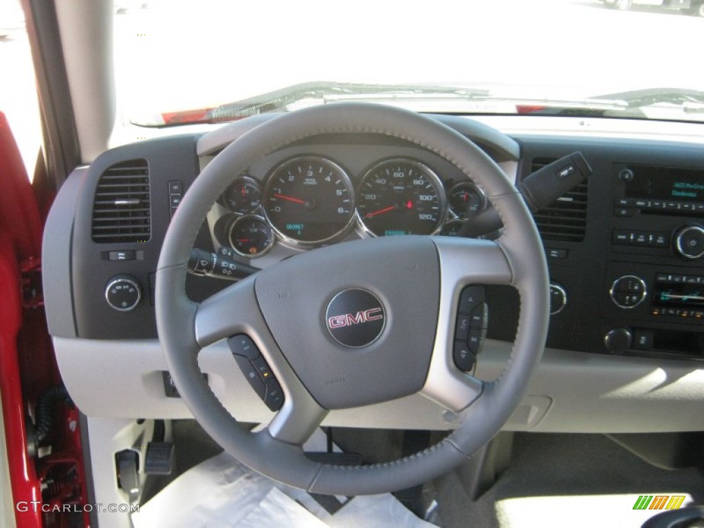 2011 GMC Sierra 2500HD SLE Extended Cab 4x4 Dark Titanium/Light Titanium Steering Wheel Photo #56132501