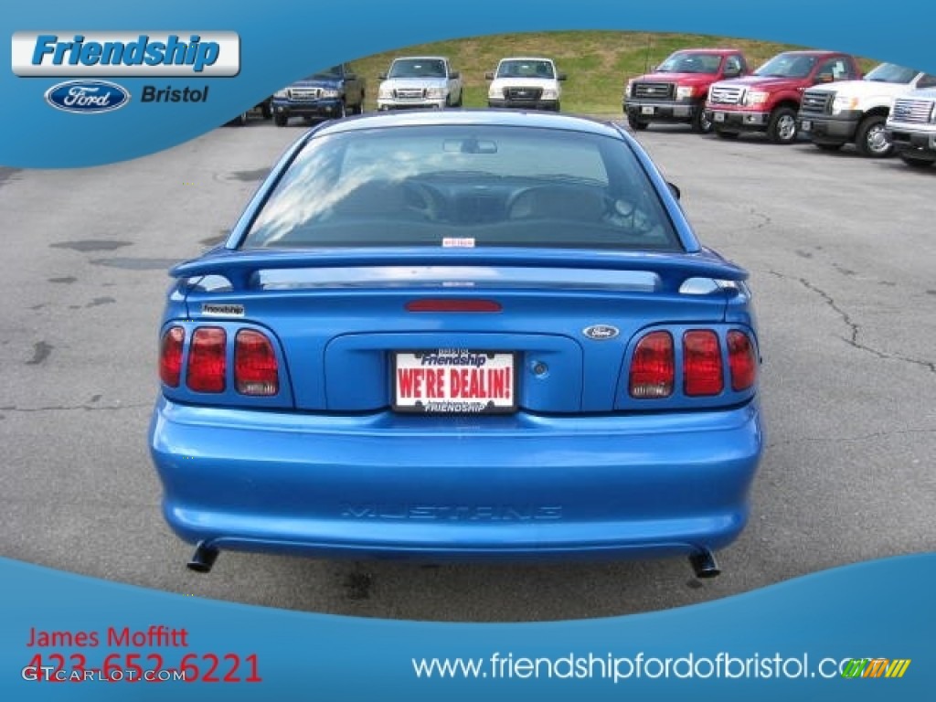 1998 Mustang V6 Coupe - Bright Atlantic Blue / Medium Graphite photo #7